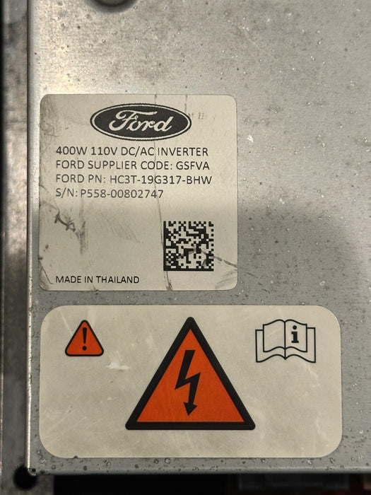 2017-2022 FORD F250 F350 F450 CAB POWER INVERTER OEM HC3T 19G317 BHW
