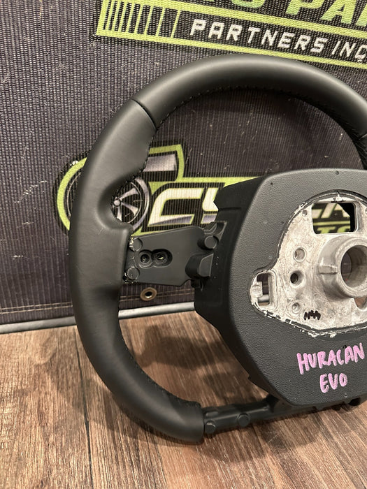 2022 LAMBORGHINI HURACAN EVO LEATHER STEERING WHEEL OEM *MINT*