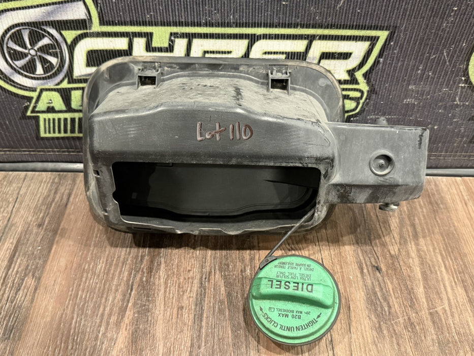 2020-2022 FORD F250 F350 6.7L DIESEL BLACK FUEL GAS DOOR LID CAP OEM *SCRATCH 2*