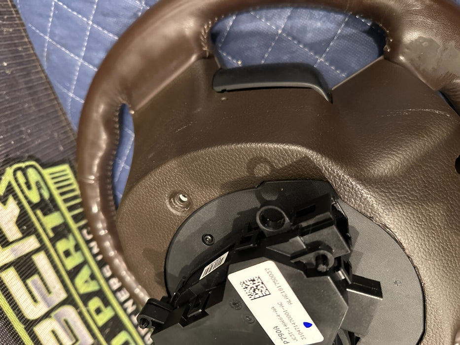 2019 FORD F250 F350 F450 BROWN LEATHER STEERING WHEEL ADAPTIVE CRUISE OEM ~WEAR~