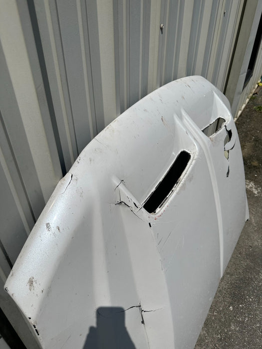 2017-2022 FORD F250 F350 F450 AFTERMARKET DOUBLE SCOOP HOOD WHITE *DAMAGED*