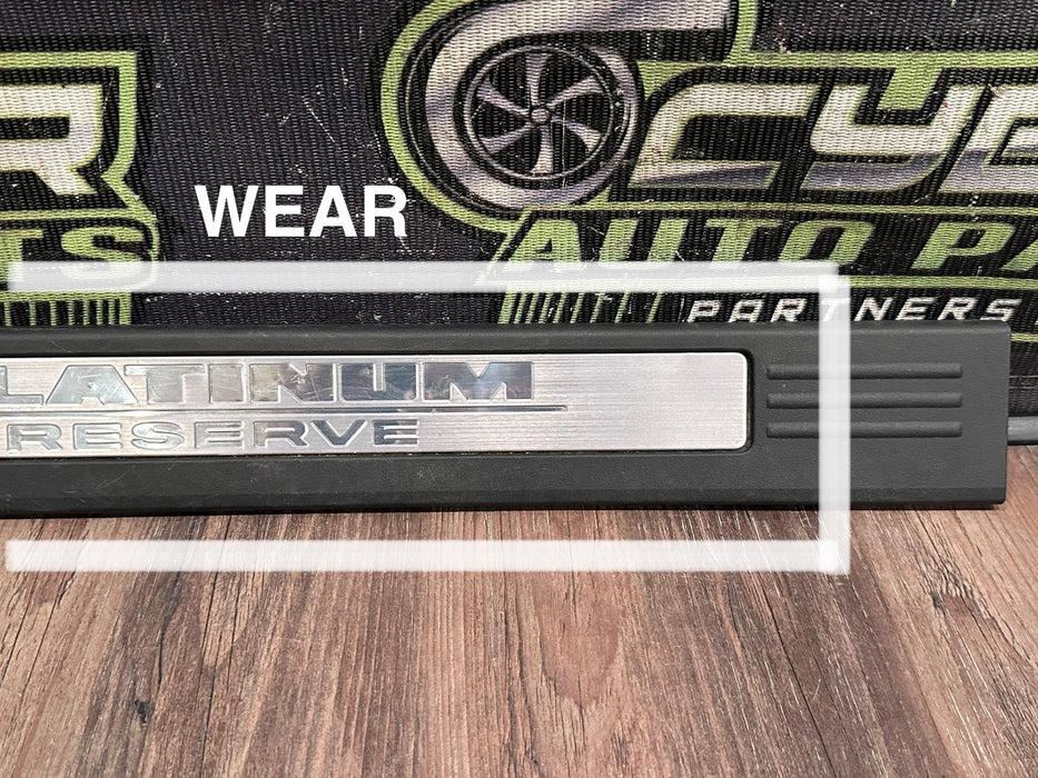 2017 NISSAN TITAN XD RESERVE FRONT LEFT DOOR SILL KICK PLATE OEM *WEAR/READ 3-5*