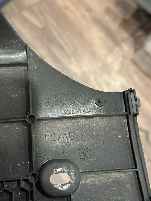 2014 AUDI R8 RIGHT UNDER DASH KICK KNEE PANEL TRIM 423 858 434 A