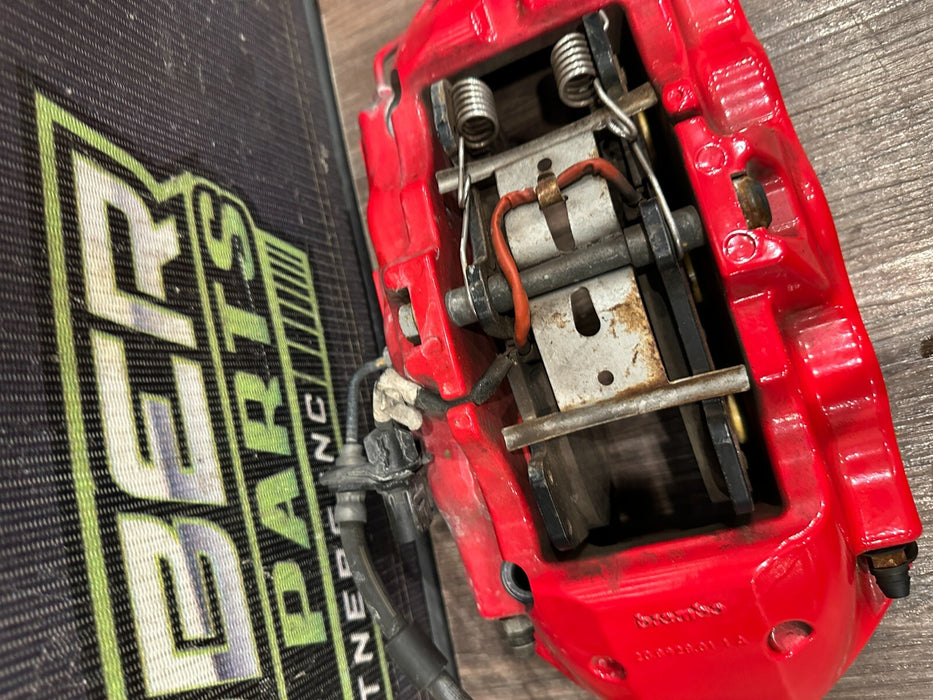 2021 AUDI R8 FRONT LEFT DRIVER RED CARBON CERAMIC BRAKE CALIPER OEM