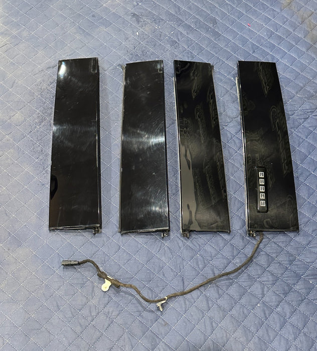 2017-2019 FORD F250 F350 F450 FRONT REAR DOOR GLOSS BLACK PILLAR SET OEM