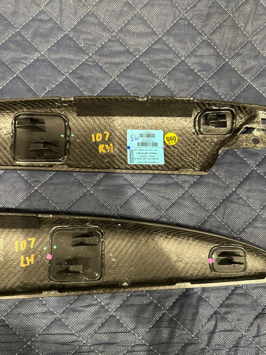 2014 AUDI R8 PLUS LEFT RIGHT CARBON FIBER DOOR PANEL TRIMS MOULDING 420 867 410
