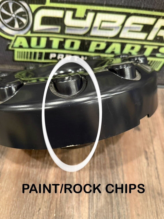 2017-2019 FORD F250 F350 F450 BLACK WHEEL HUB CAPS OEM *READ/CHIPS*