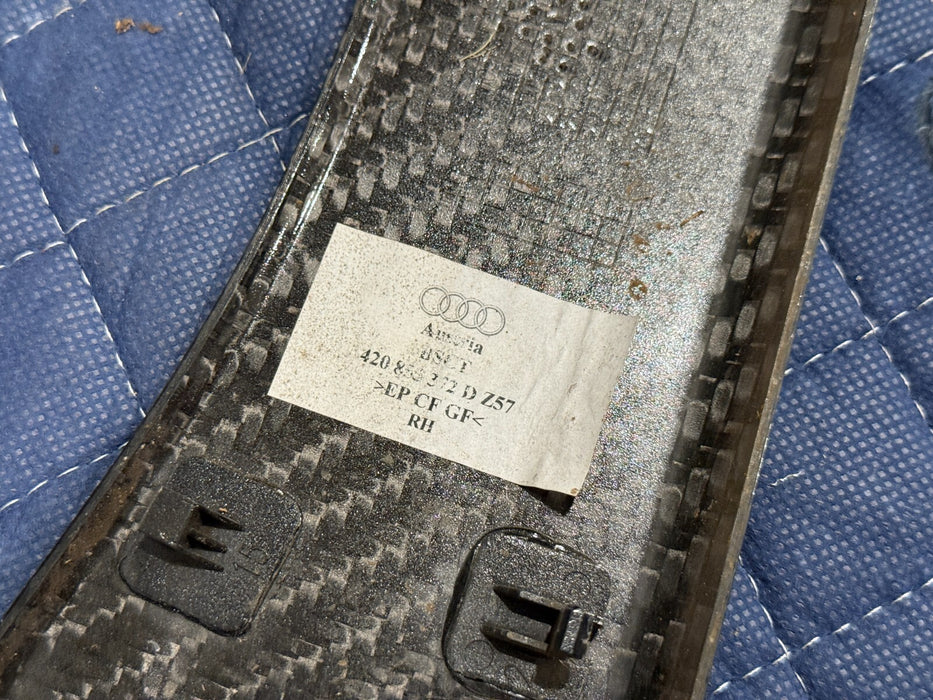 2014 AUDI R8 PLUS DOOR SILL CARBON FIBER KICK PLATES GENUINE OEM 420853372d