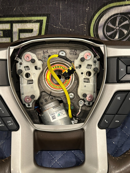 2017-2019 FORD F250 F350 F450 KING RANCH BROWN STEERING WHEEL OEM *HAS FAULT*