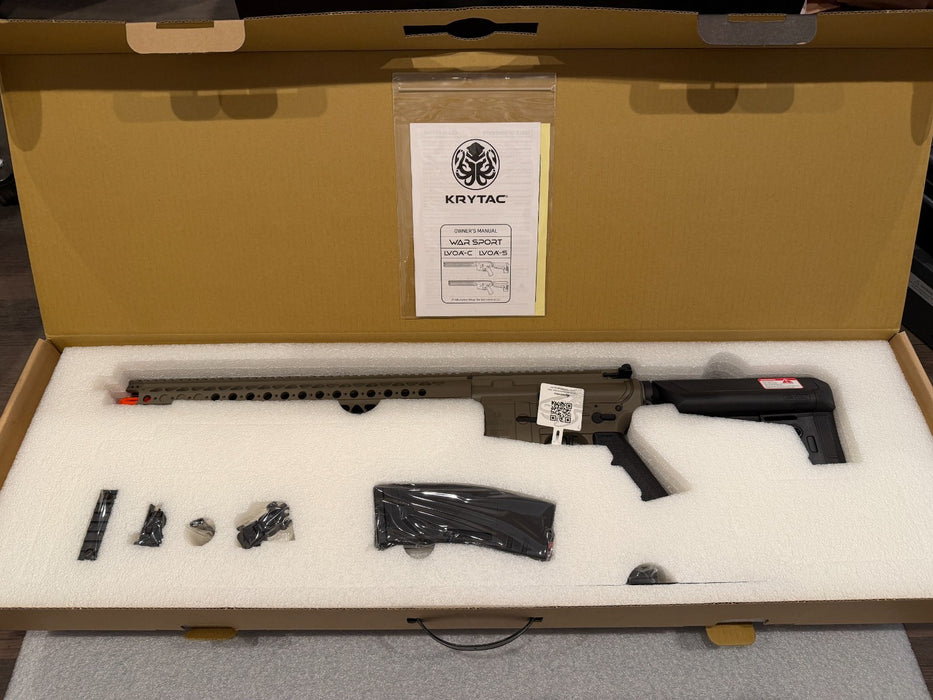 Krytac War Sport Licensed LVOA-C M4 Carbine Airsoft AEG Rifle Flat Dark Earth