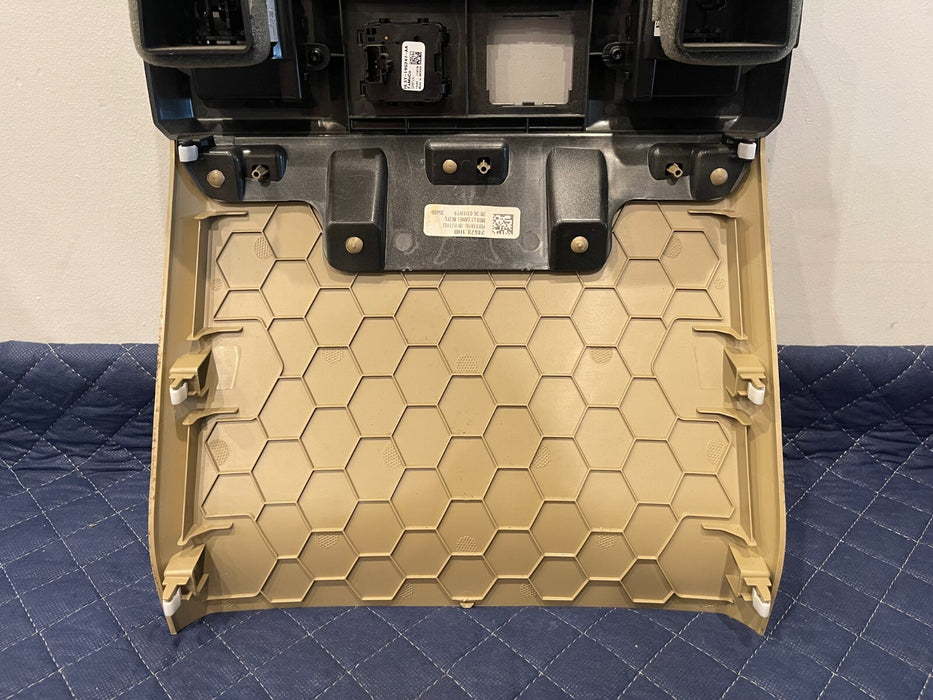2017-2019 FORD F250 F350 F450 LARIAT TAN REAR CENTER CONSOLE END CAP PANEL OEM