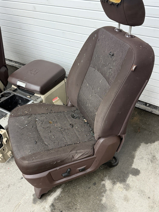 2015 RAM 2500 SLT FRONT SEATS PAIR LEFT RIGHT CENTER CONSOLE OEM CLOTH *BURN*