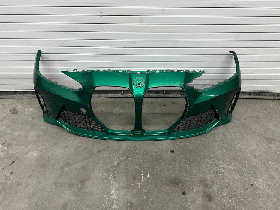 2024 BMW M3 M4 G80 G82 FRONT BUMPER OEMISLE OF MAN GREEN C4G *FLAWS 4-17, 19-21*
