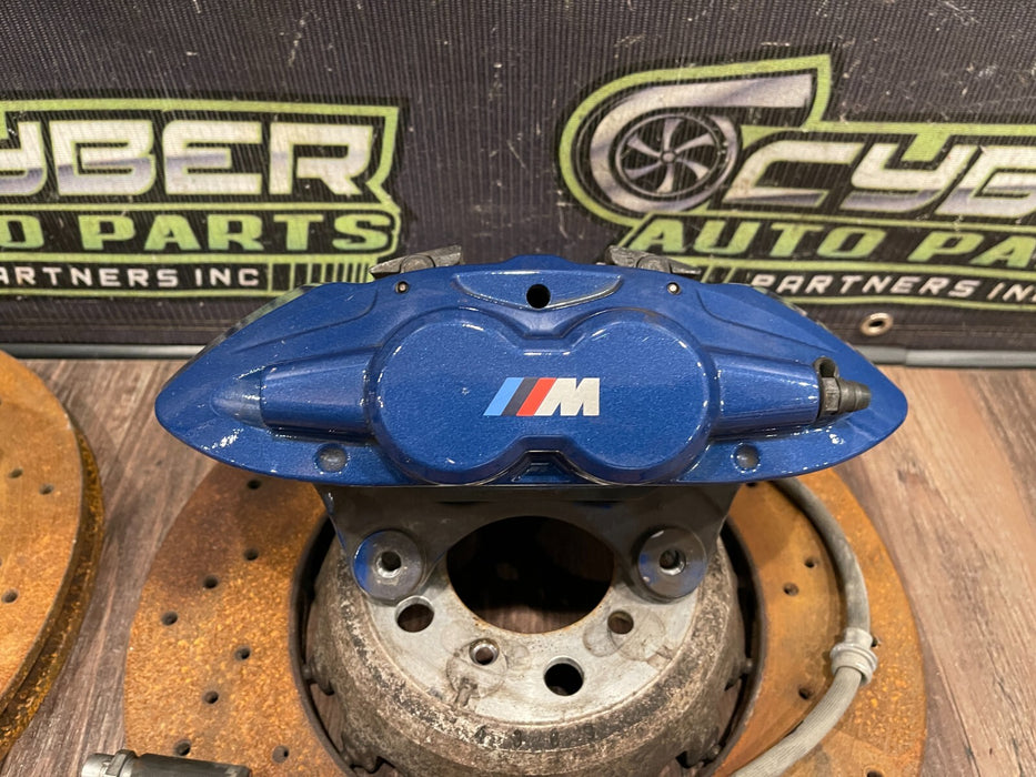 2020 BMW M4 F82 FRONT REAR  BLUE BREMBO BRAKE CALIPERS & ROTORS (448) OEM *READ