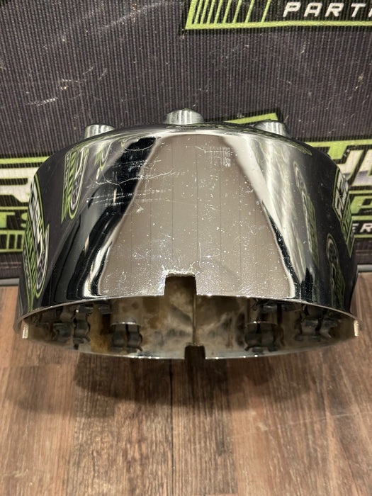2017-2019 FORD F250 F350 F450 LEFT RIGHT CHROME WHEEL CENTER CAPS OEM *WEAR/READ