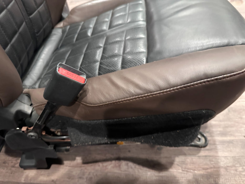 2017 NISSAN TITAN XD RESERVE FRONT LEFT RIGHT BROWN/BLACK SEATS OEM