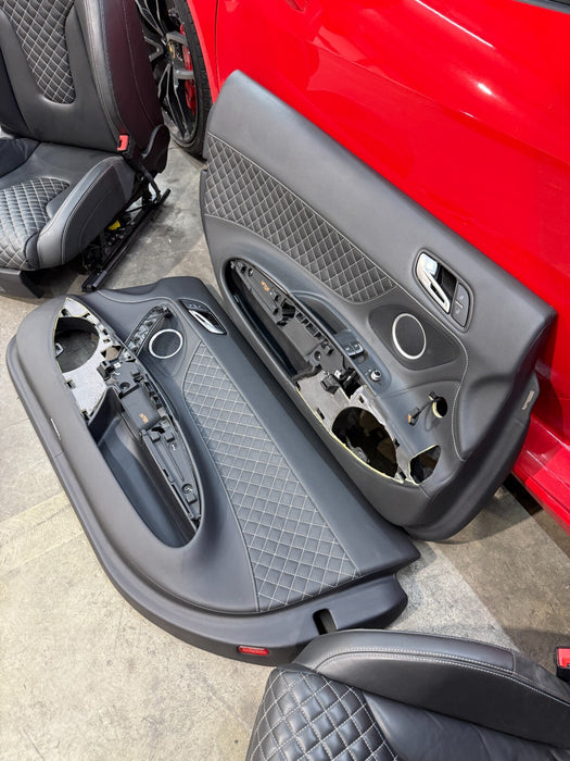 2014 AUDI R8 PLUS FRONT DIAMOND STITCHED SEATS W/ DOOR PANELS OEM 23K MILES