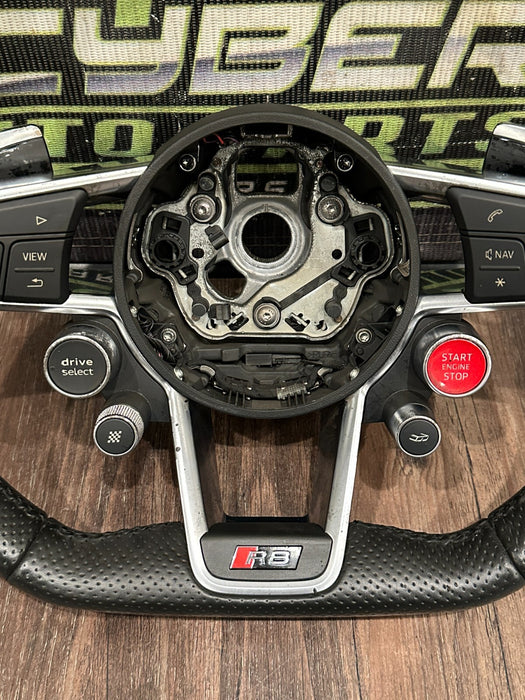 2021 AUDI R8 LEATHER STEERING WHEEL W PADDLE SHIFTERS OEM *COSTMETIC FLAWS/READ*