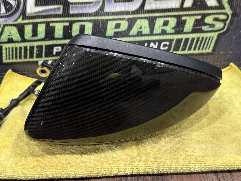 2021 AUDI R8 DRIVER LEFT CARBON FIBER DOOR MIRROR OEM *PPF FLAWS/CF IS GOOD*