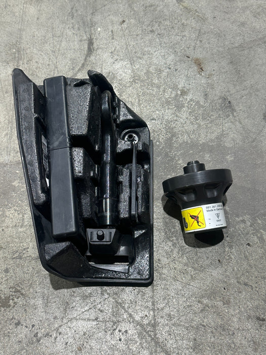 2014 PORSCHE 911 TURBO S SPARE TIRE TOOL KIT W CENTER WHEEL SOCKET OEM