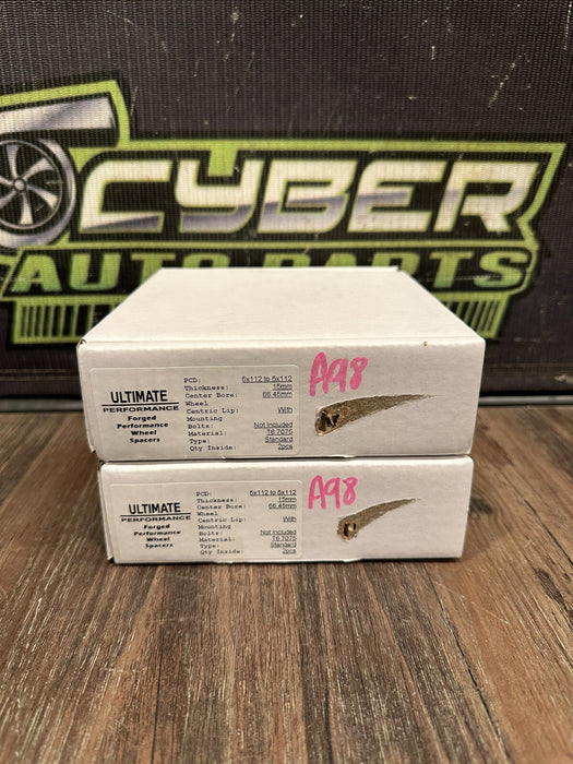 ULTIMATE PERFORMANCE FORGED PERFORMANCE 15MM WHEEL SPACERS 5X112