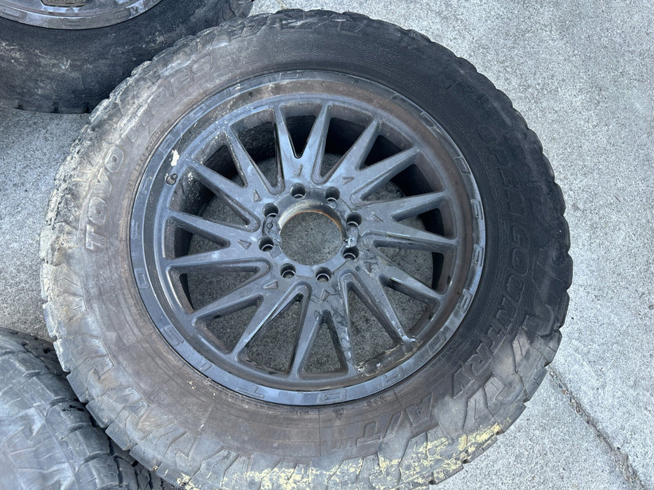 8x170 FORD F250 F350 TIS 22X12 WHEELS SET *BAD TIRES*