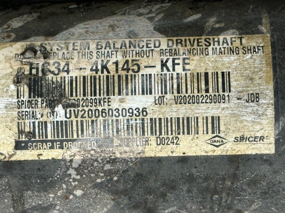 2017 2018 2019 2020 2021 2022 FORD F450 DIESEL REAR DRIVE SHAFT HC34-4K145-KFE