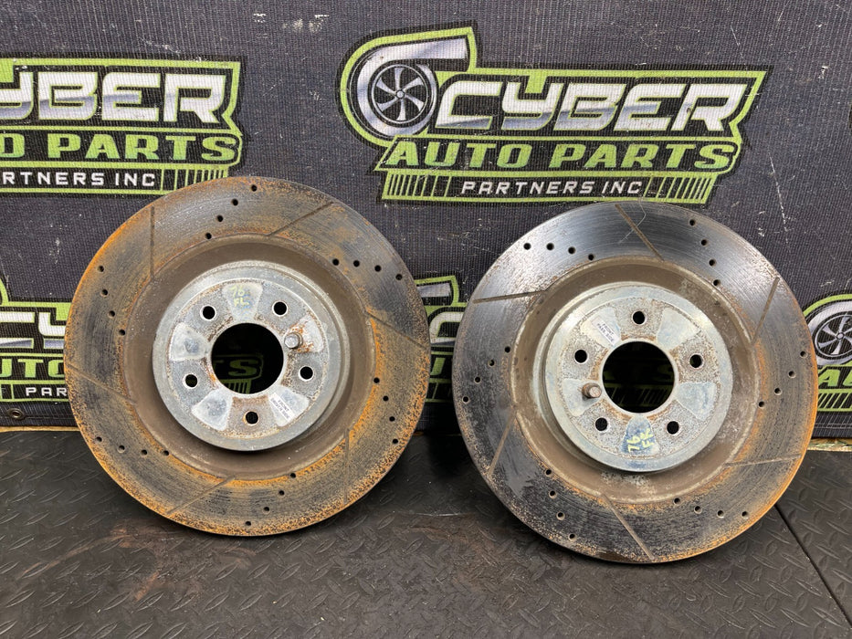 2011 NISSAN 370Z FRONT BRAKE ROTOR DRILLED SET LEFT RIGHT OEM 2009-2020