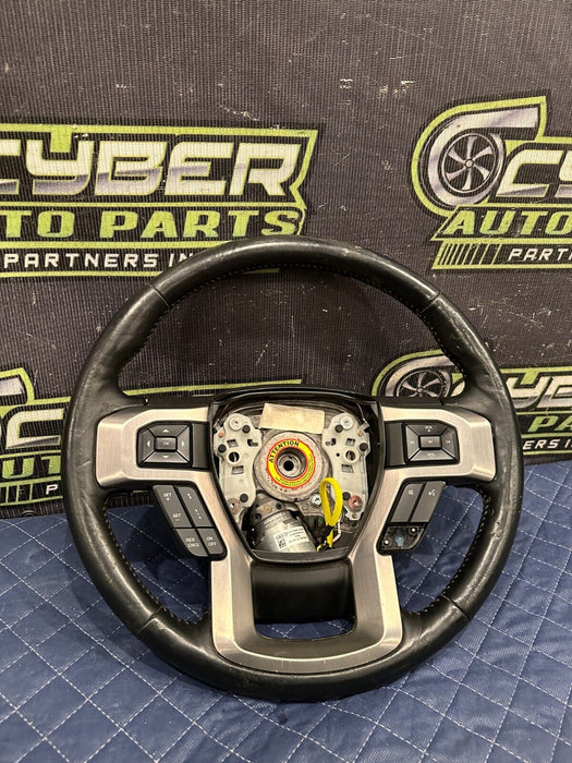 2019 FORD F250 F350 F450 BLACK LEATHER STEERING WHEEL ADAPTIVE CRUISE OEM ~WEAR~