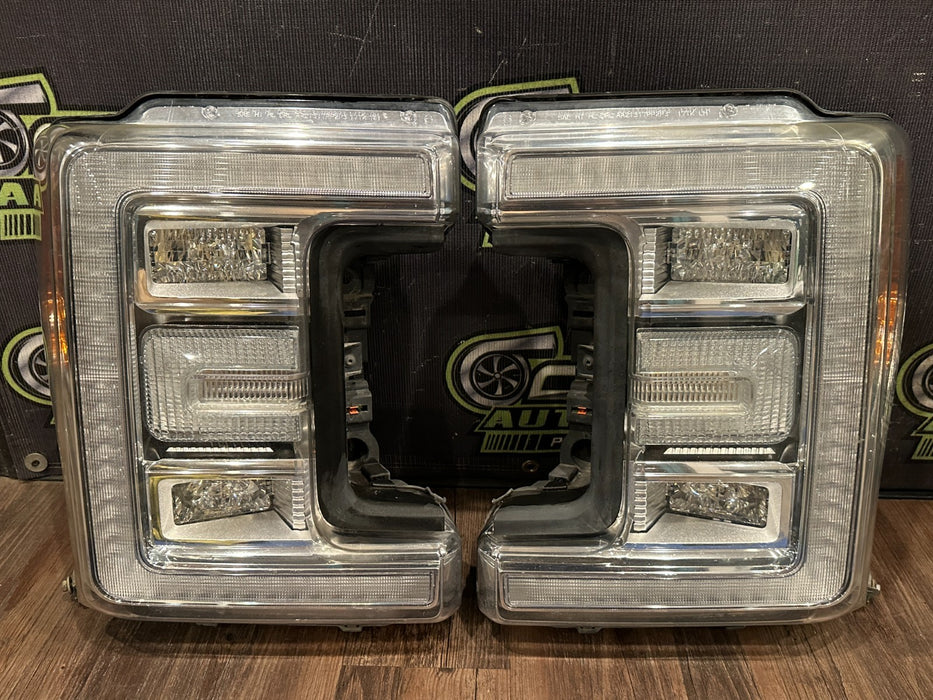 2017-2019 FORD F250 F350 F450 LEFT RIGHT LED HEADLIGHT PAIR OEM *YELLOWING