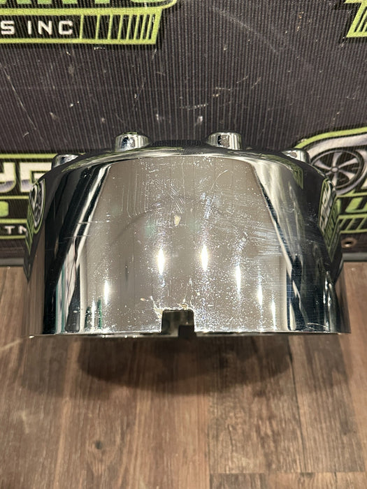2017-2019 FORD F250 F350 F450 LEFT RIGHT CHROME WHEEL CENTER CAPS OEM *WEAR/READ