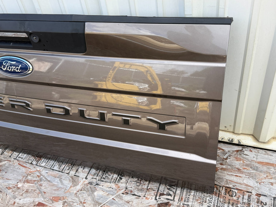 2020 - 2022 FORD F250 F350 F450 LARIAT TAILGATE WITH STEP AND CAMERA STONE GRAY