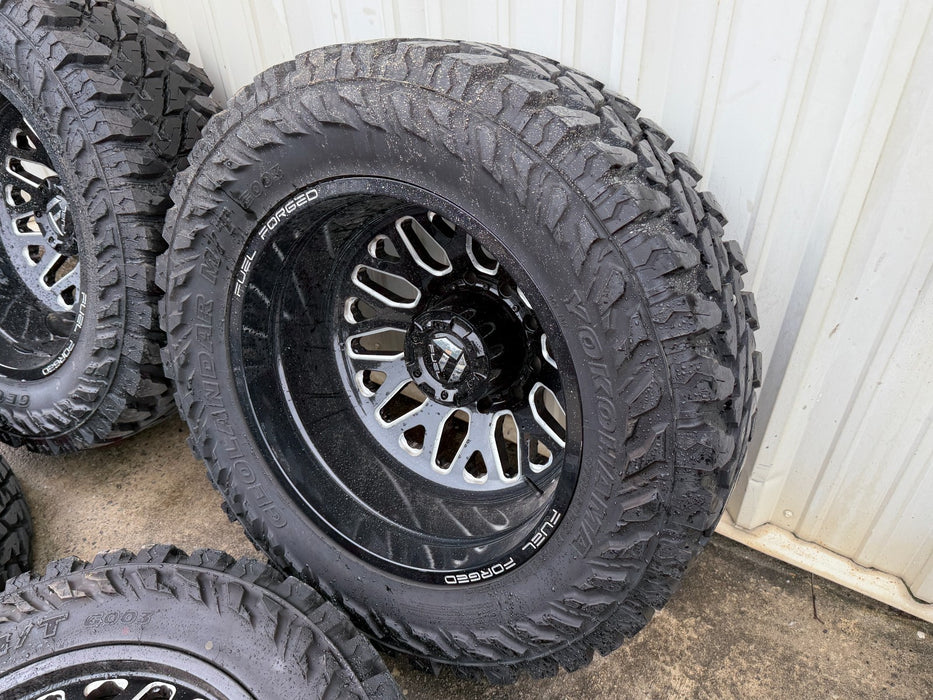 FORD F450 FUEL FORGED WHEELS 10X225 DIRECT BOLT ON 37" YOKOHAMA GEOLANDER M/T