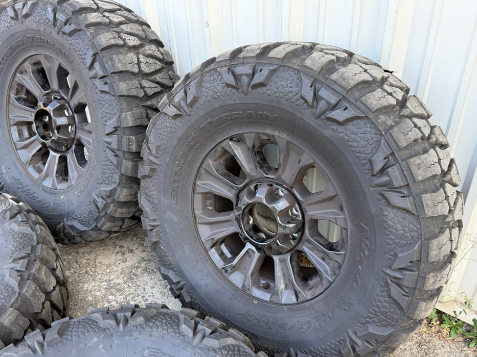 2005-2026 FORD F250 F350 TREMOR 18" WHEELS NEW 37X13.50 MUD GRAPPLERS SET 8X170