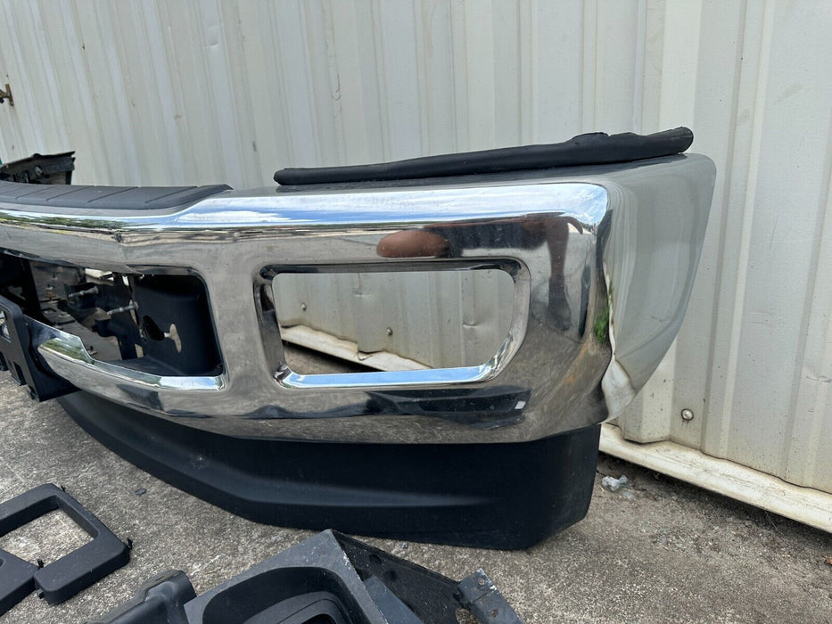 2017-2019 FORD F250 F350 CHROME FRONT BUMPER OEM W/ BRACKETS *MISSING HARDWARE*