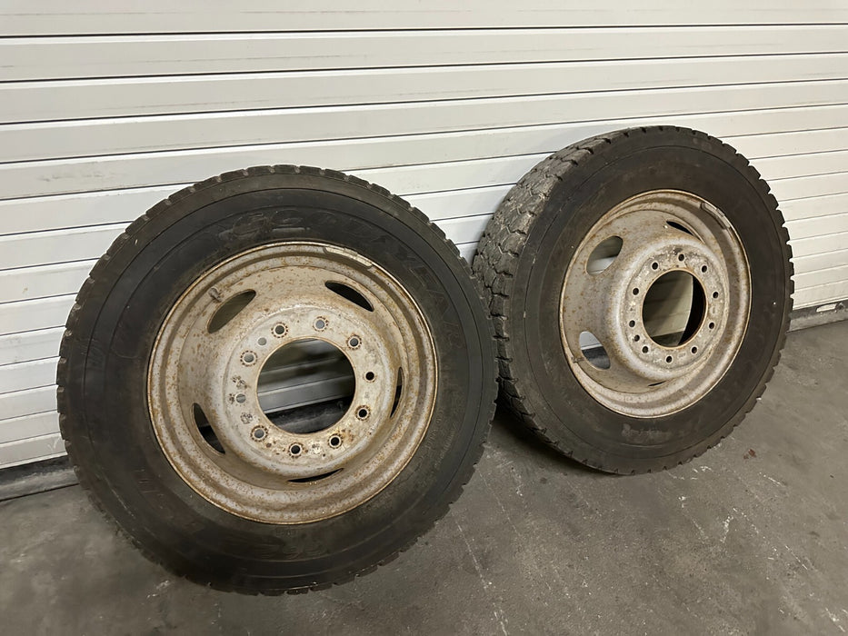 FORD F450 F550 RAM 4500 5500 OEM REAR INNER 19.5X6 RIMS WHEELS STEEL 10X225 PAIR