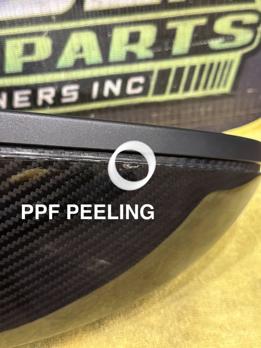 2021 AUDI R8 DRIVER LEFT CARBON FIBER DOOR MIRROR OEM *PPF FLAWS/CF IS GOOD*