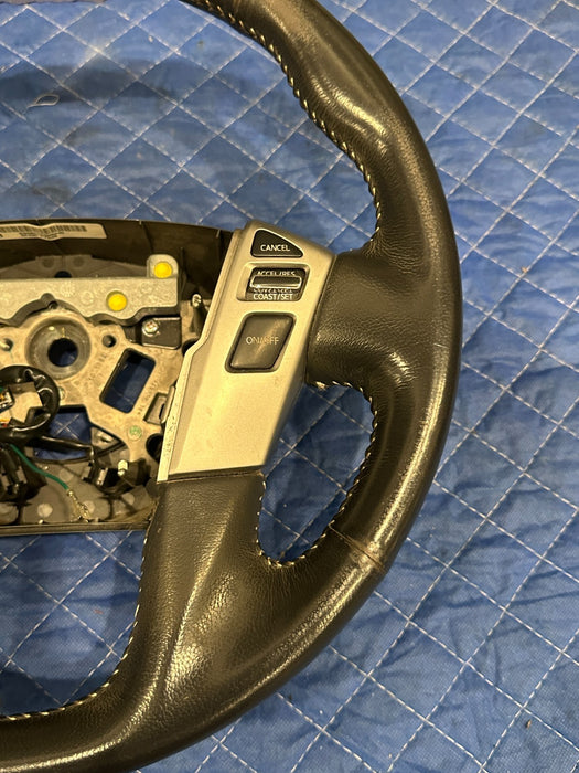 2017 NISSAN TITAN XD LEATHER STEERING WHEEL OEM *SLIGHT WEAR 3-5*