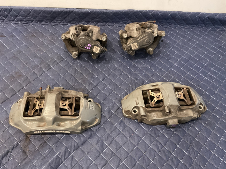 2015-2017 MERCEDES-BENZ C63 AMG FRONT REAR BRAKE CALIPERS DRILLED ROTORS OEM