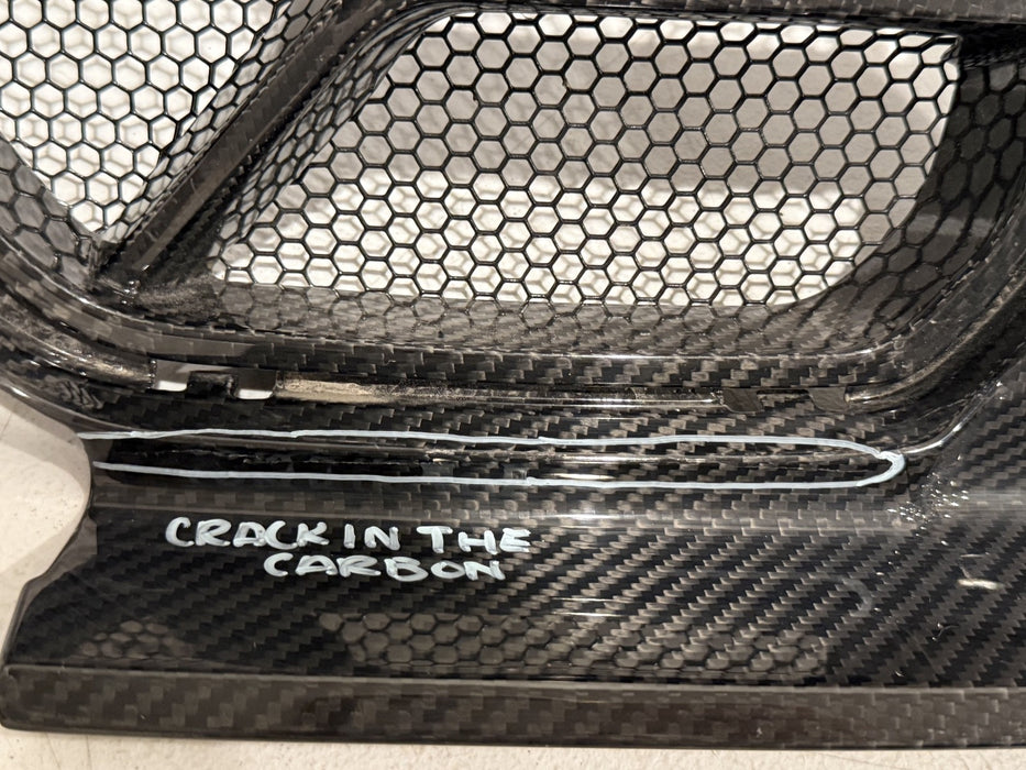 2024 BMW M3 M4 G80 G82 FRONT BUMPER CARBON FIBER GRILLE *CRACK/SCUFFS PICS 5-9*
