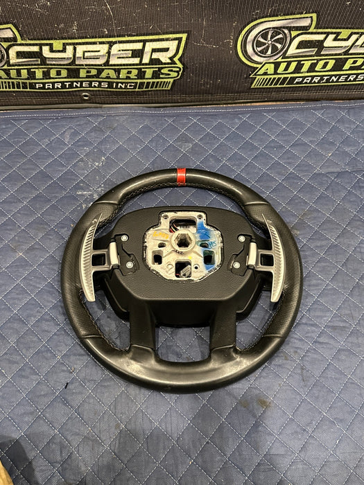 2019 FORD F150 3.5L RAPTOR LEATHER STEERING WHEEL W RED STRIPE OEM *SLIGHT WEAR*