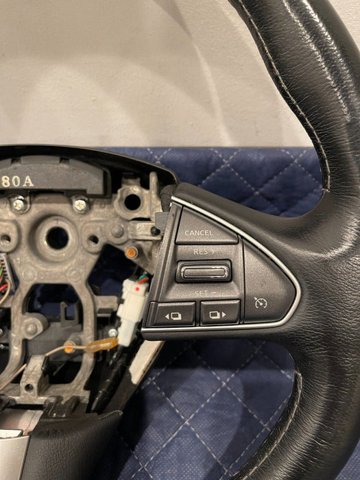 2017 INFINITI Q60 RED SPORT BLACK LEATHER STEERING WHEEL W CONTROLS OEM