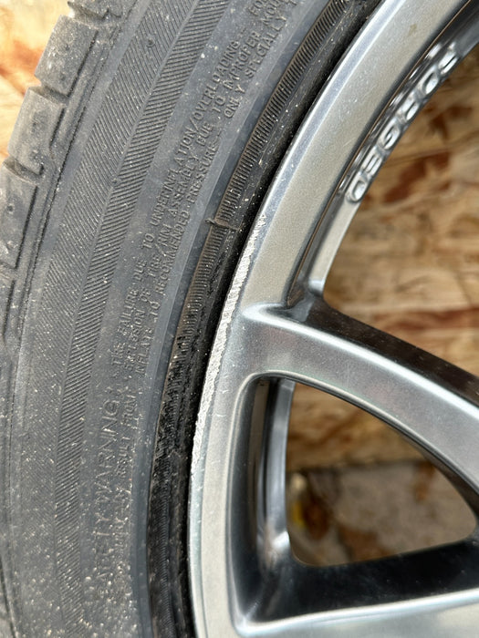 2013 NISSAN 370Z FRONT REAR WHEELS RIMS TIRES 19X9 19X10 OEM *SLIGHT CURB RASH*
