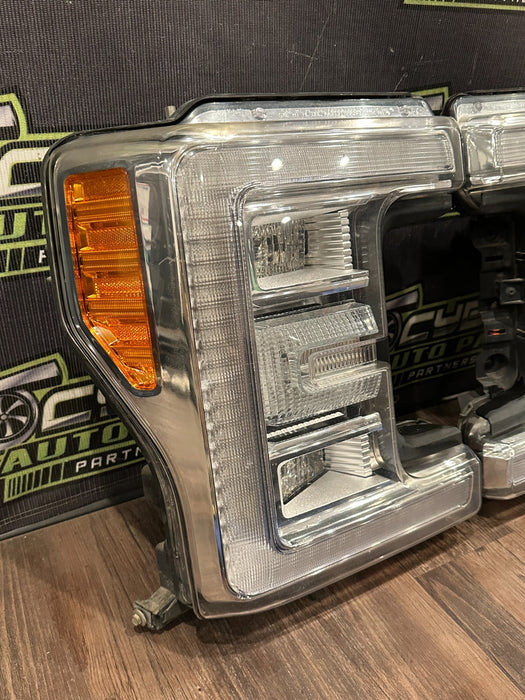 2017-2019 FORD F250 F350 F450 LEFT RIGHT LED HEADLIGHT PAIR OEM *YELLOWING