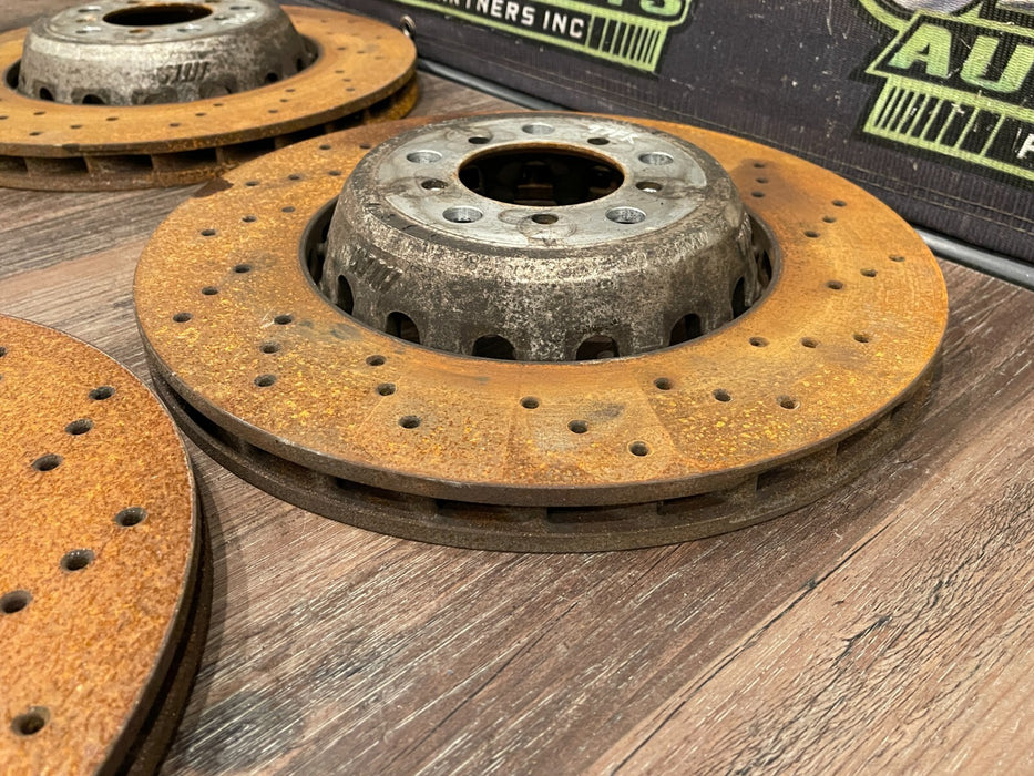 2020 BMW M4 F82 FRONT REAR LEFT RIGHT DRILLED BRAKE ROTORS OEM 23K MILES