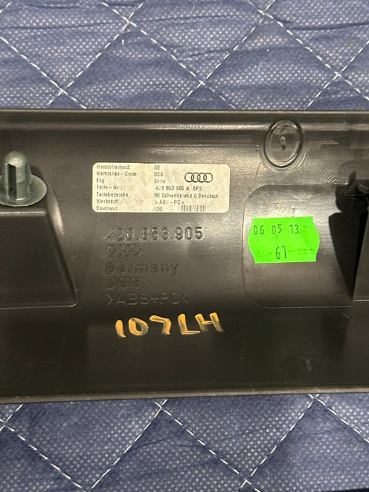 2014 AUDI R8 OEM LEFT RIGHT INNER DOOR SILL SCUFF PLATE COVER TRIM 420 853 905