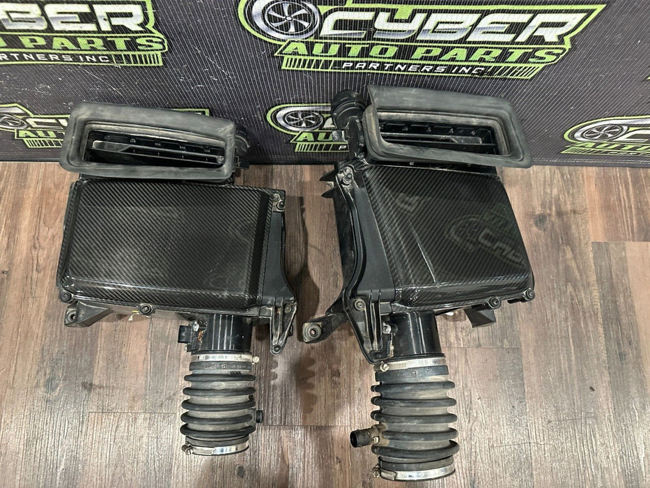 2017 AUDI R8 V10 OEM GENUINE AIR INTAKE BOXES LH RH WITH CARBON FIBER LIDS OEM