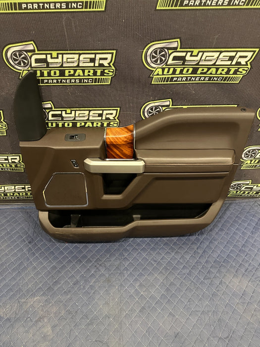2017-2019 FORD F250 F350 F450 KING RANCH BROWN FRONT RIGHT DOOR PANEL OEM *FLAWS