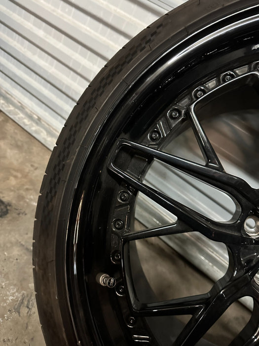 2021 AUDI R8 21X12 5X112 ANRKY REAR WHEELS RIMS PAIR TIRE GENUINE OEM ~CURBRASH~