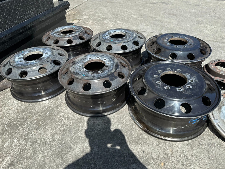 FORD F450 F550 RAM 4500 5500 (6) ALUMINUM WHEELS RIMS 10X225 10 LUG 22" ALCOA